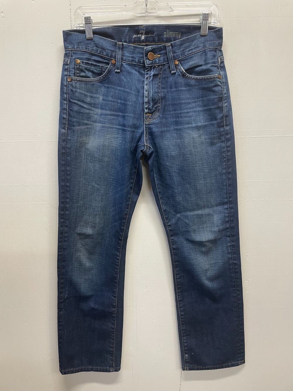 7 For All Mankind Jeans Womens 29 Blue Denim Stretch Slimmy Straight Leg